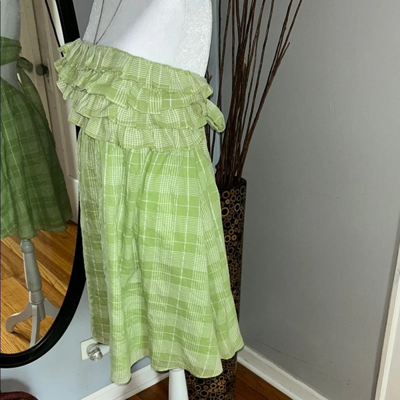 Chic Green Plaid Ruffle Dress - Picture 4 of 8